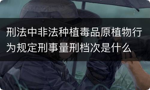 刑法中非法种植毒品原植物行为规定刑事量刑档次是什么