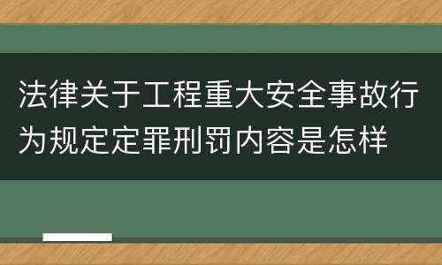 法律关于工程重大安全事故行为规定定罪刑罚内容是怎样