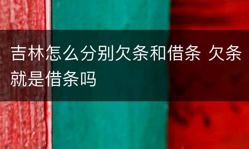 吉林怎么分别欠条和借条 欠条就是借条吗