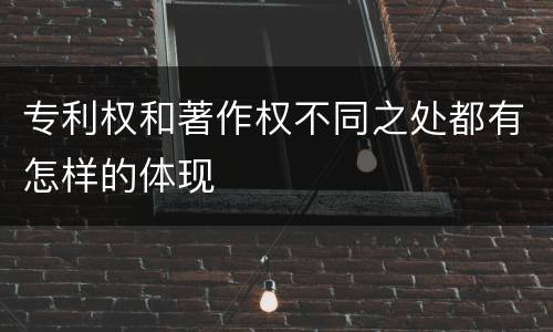 专利权和著作权不同之处都有怎样的体现