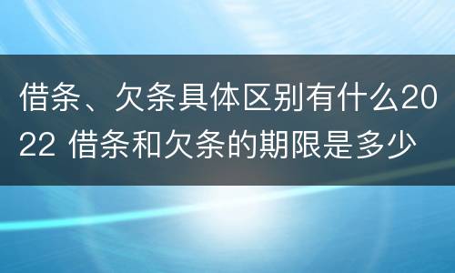借条、欠条具体区别有什么2022 借条和欠条的期限是多少
