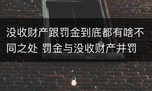 没收财产跟罚金到底都有啥不同之处 罚金与没收财产并罚