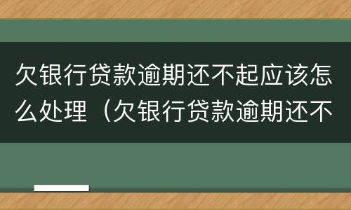欠银行贷款逾期还不起应该怎么处理（欠银行贷款逾期还不起应该怎么处理好）