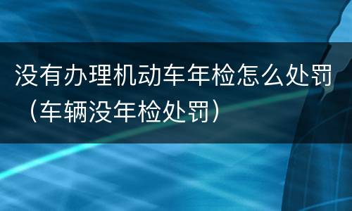 没有办理机动车年检怎么处罚（车辆没年检处罚）