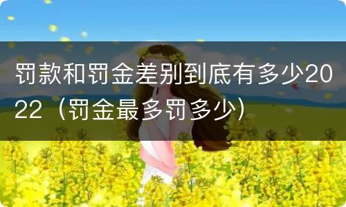 罚款和罚金差别到底有多少2022（罚金最多罚多少）