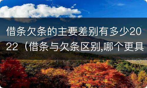 借条欠条的主要差别有多少2022（借条与欠条区别,哪个更具法律）