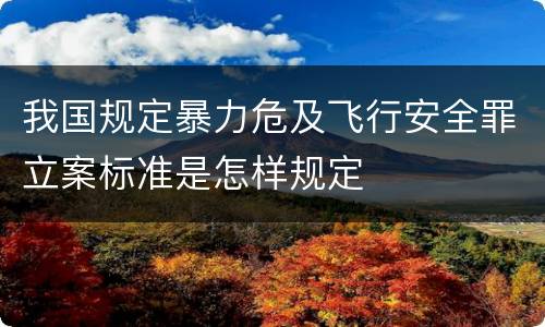 我国规定暴力危及飞行安全罪立案标准是怎样规定