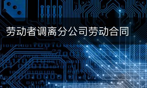 劳动者调离分公司劳动合同