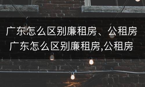 广东怎么区别廉租房、公租房 广东怎么区别廉租房,公租房和私租房