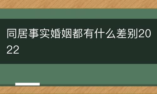 同居事实婚姻都有什么差别2022
