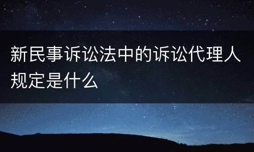 新民事诉讼法中的诉讼代理人规定是什么