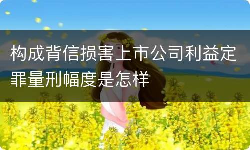 构成背信损害上市公司利益定罪量刑幅度是怎样
