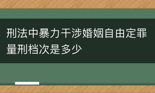 刑法中暴力干涉婚姻自由定罪量刑档次是多少