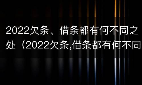 2022欠条、借条都有何不同之处（2022欠条,借条都有何不同之处呢）