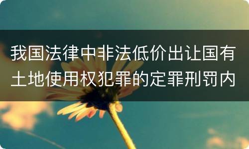 我国法律中非法低价出让国有土地使用权犯罪的定罪刑罚内容有哪些