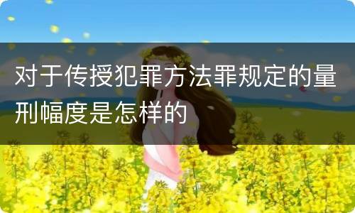 对于传授犯罪方法罪规定的量刑幅度是怎样的