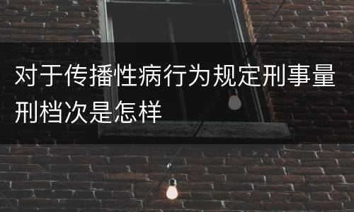 对于传播性病行为规定刑事量刑档次是怎样