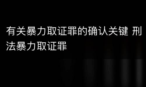 有关暴力取证罪的确认关键 刑法暴力取证罪