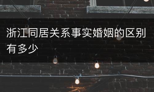 浙江同居关系事实婚姻的区别有多少