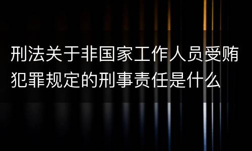 刑法关于非国家工作人员受贿犯罪规定的刑事责任是什么