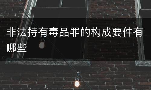 非法持有毒品罪的构成要件有哪些