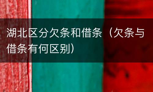 湖北区分欠条和借条（欠条与借条有何区别）