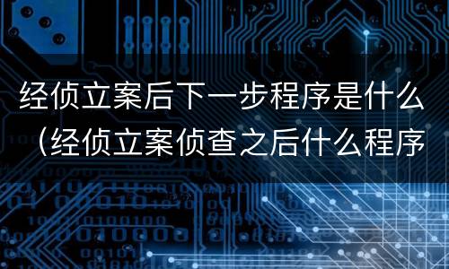 经侦立案后下一步程序是什么（经侦立案侦查之后什么程序）