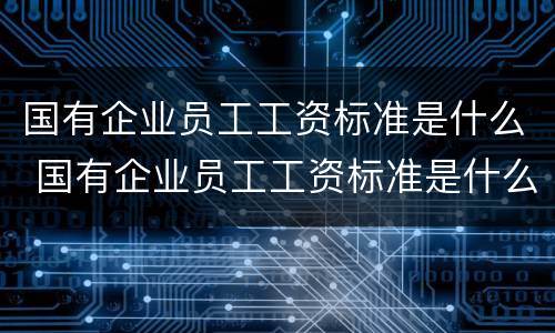 国有企业员工工资标准是什么 国有企业员工工资标准是什么时候发