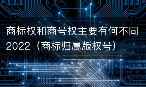 商标权和商号权主要有何不同2022（商标归属版权号）