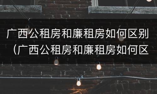 广西公租房和廉租房如何区别（广西公租房和廉租房如何区别图片）