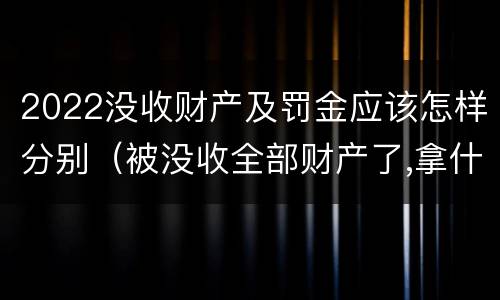 2022没收财产及罚金应该怎样分别（被没收全部财产了,拿什么交罚金）