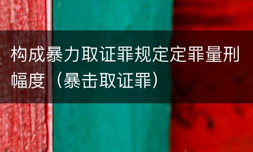 构成暴力取证罪规定定罪量刑幅度（暴击取证罪）