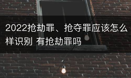 2022抢劫罪、抢夺罪应该怎么样识别 有抢劫罪吗