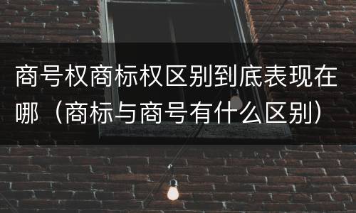 商号权商标权区别到底表现在哪（商标与商号有什么区别）