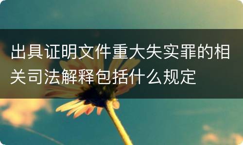出具证明文件重大失实罪的相关司法解释包括什么规定