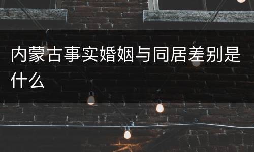 内蒙古事实婚姻与同居差别是什么