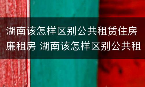 湖南该怎样区别公共租赁住房廉租房 湖南该怎样区别公共租赁住房廉租房和住宅