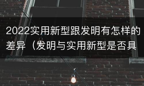 2022实用新型跟发明有怎样的差异（发明与实用新型是否具有实用性）