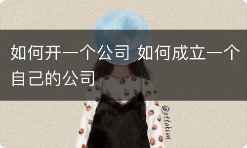 如何开一个公司 如何成立一个自己的公司