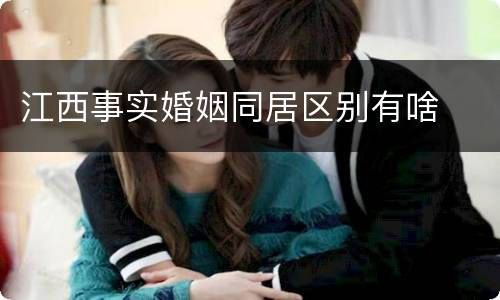 江西事实婚姻同居区别有啥