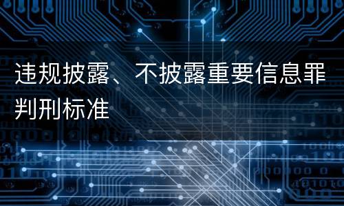 违规披露、不披露重要信息罪判刑标准