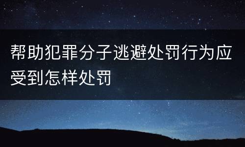 帮助犯罪分子逃避处罚行为应受到怎样处罚