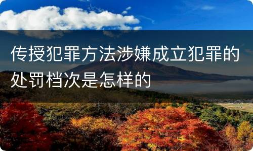 传授犯罪方法涉嫌成立犯罪的处罚档次是怎样的
