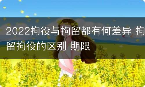 2022拘役与拘留都有何差异 拘留拘役的区别 期限