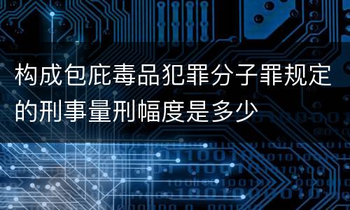 构成包庇毒品犯罪分子罪规定的刑事量刑幅度是多少