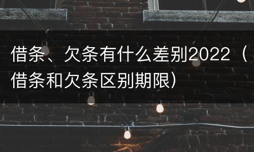 借条、欠条有什么差别2022（借条和欠条区别期限）