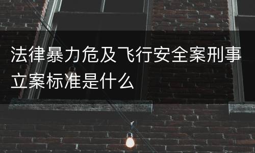 法律暴力危及飞行安全案刑事立案标准是什么