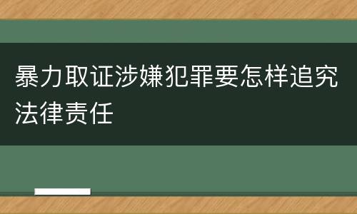 暴力取证涉嫌犯罪要怎样追究法律责任