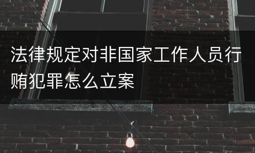 法律规定对非国家工作人员行贿犯罪怎么立案