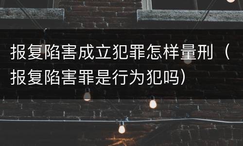 报复陷害成立犯罪怎样量刑（报复陷害罪是行为犯吗）